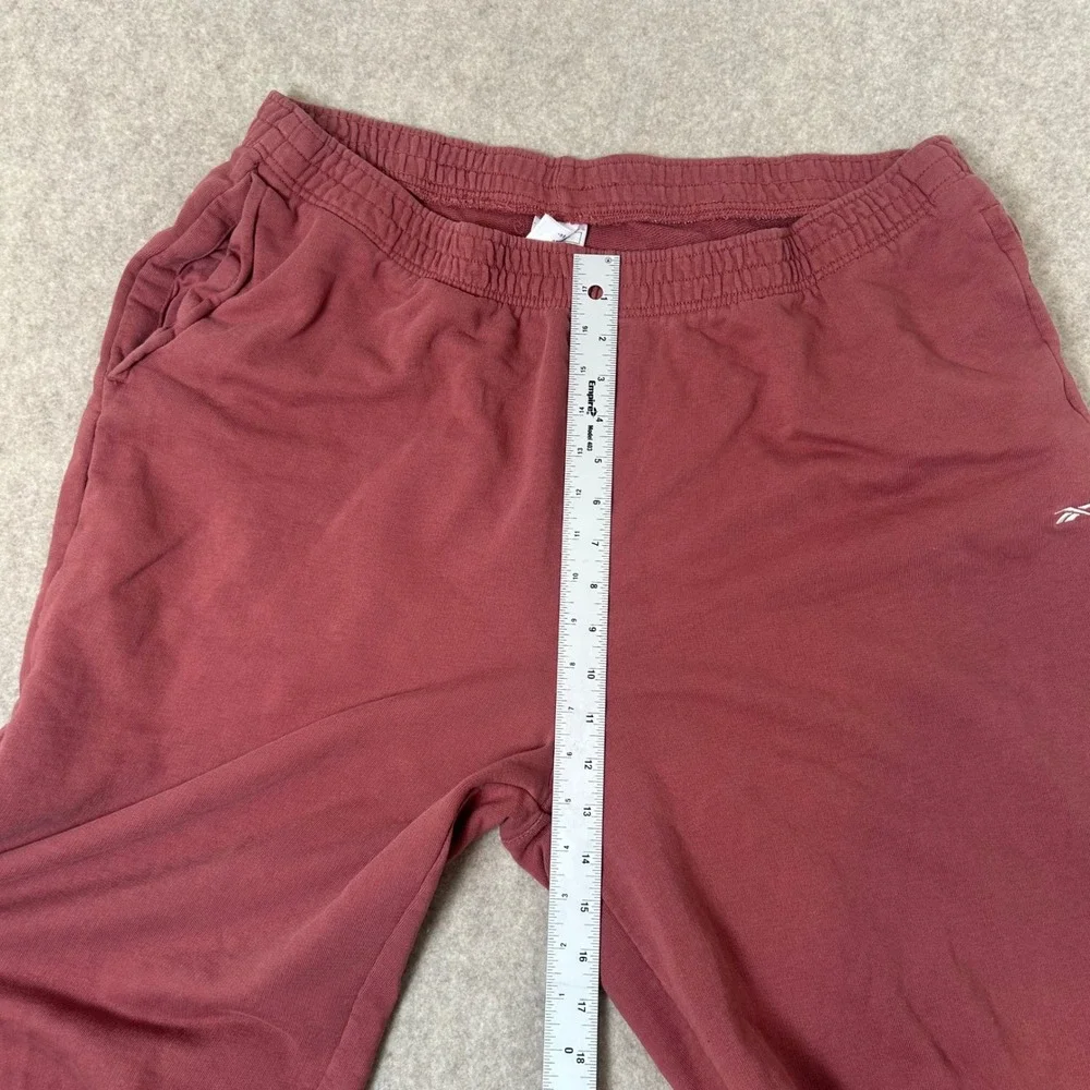 Reebok Sweatpants Men 1X Maroon Red Fleece Crop Side Slit Athletic